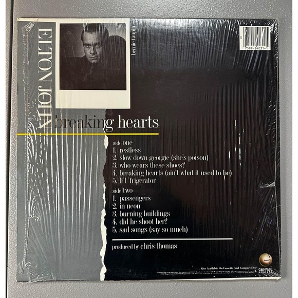 1984 Elton John Breaking Hearts Taiwan Vinyl LP - Picture 2 of 6